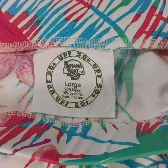 "BANANA‎ BOAT " Women’s floral front  UPF+50 beach shorts pockets pull on Sz L - Picture 8 of 9